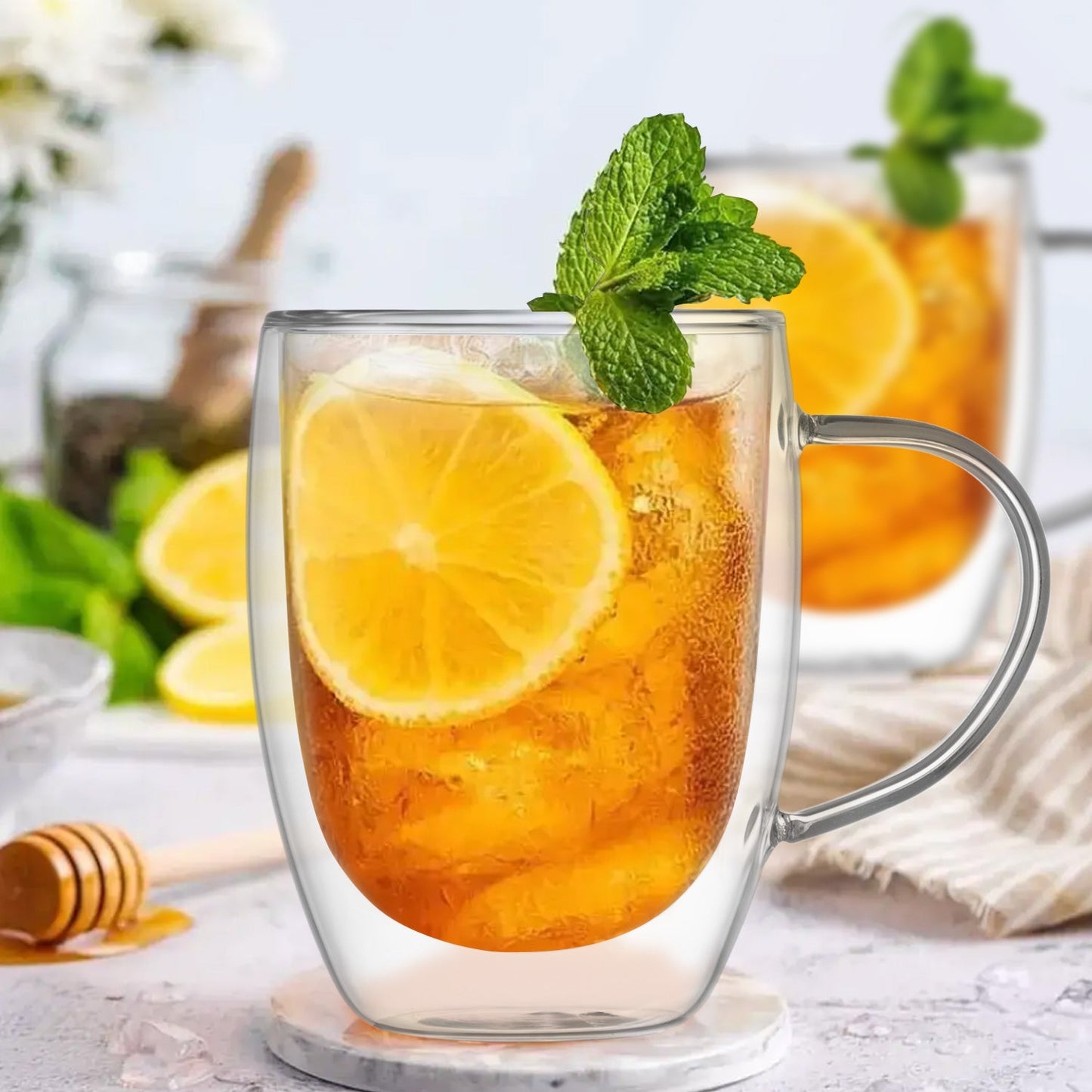 Double Walled Glass Mugs Set 4 - 350ml (12oz) for Effortless Enjoyment - Raven Supply Company