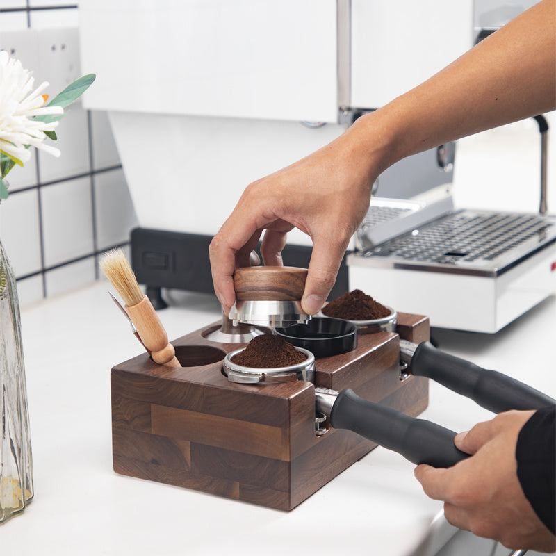 Solid Wood Espresso Machine Handle Support - Raven Supply Company