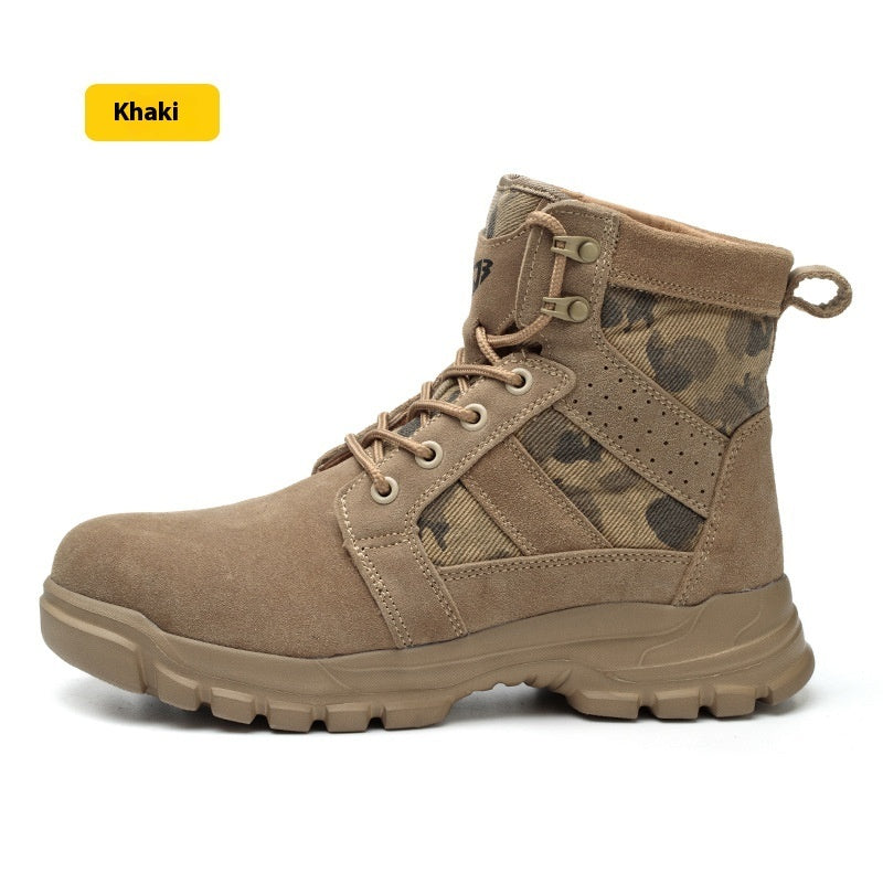 Outdoor Protective Combat Boots Steel Toe Cap Attack Shield And Anti-stab Safety Boots Wear-resistant High-top - Raven Supply Company