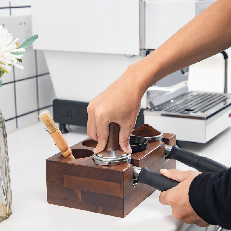 Solid Wood Espresso Machine Handle Support - Raven Supply Company