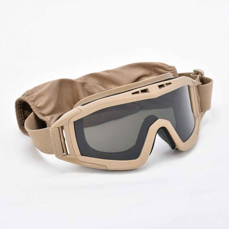 3.2MM Tactical Goggles Anti-Fog Ballistic Glasses 3 Lens Kit – Black Tan OD