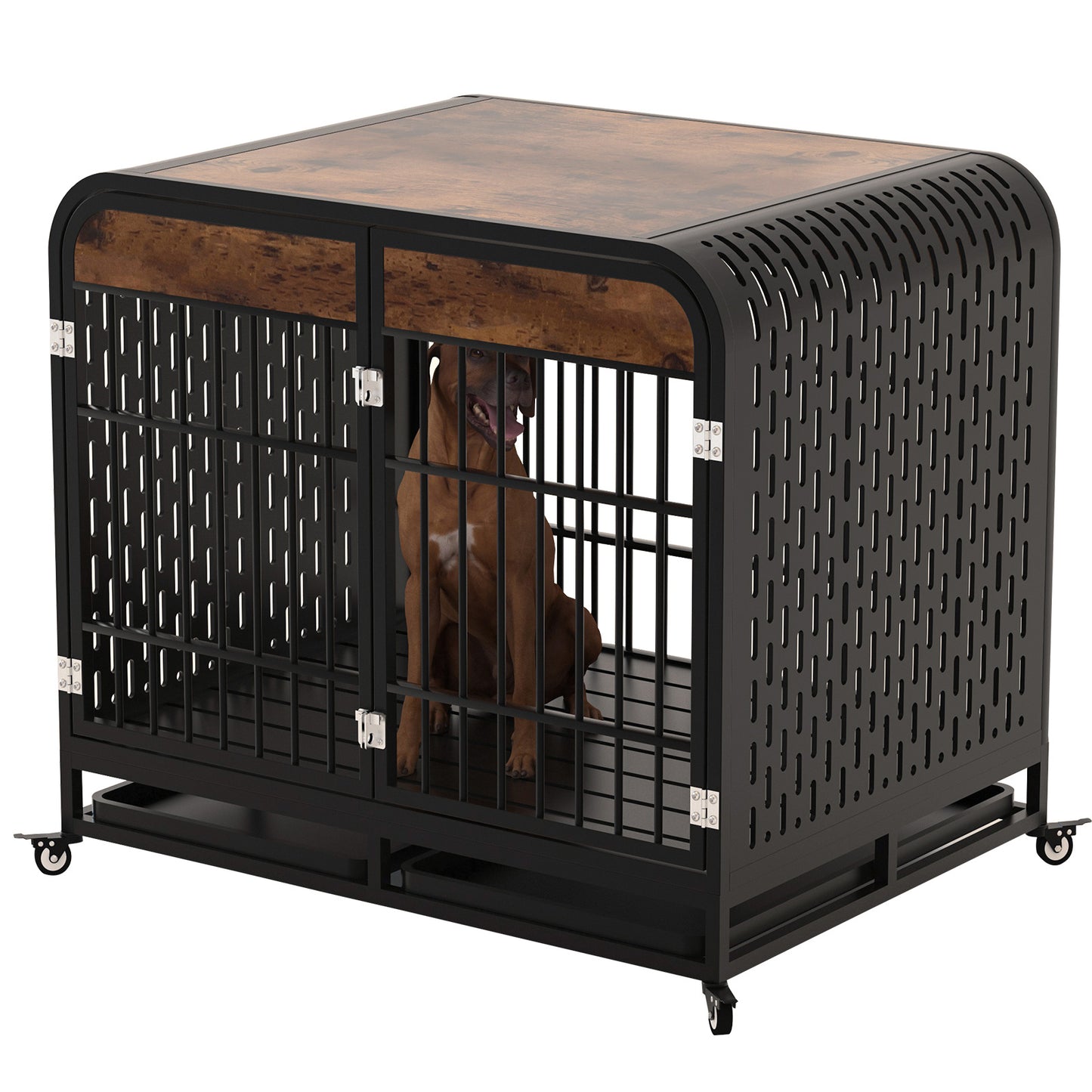 Heavy Duty Dog Crate Furniture Wooden Table 42inch Brown – Tea - Raven Supply Company