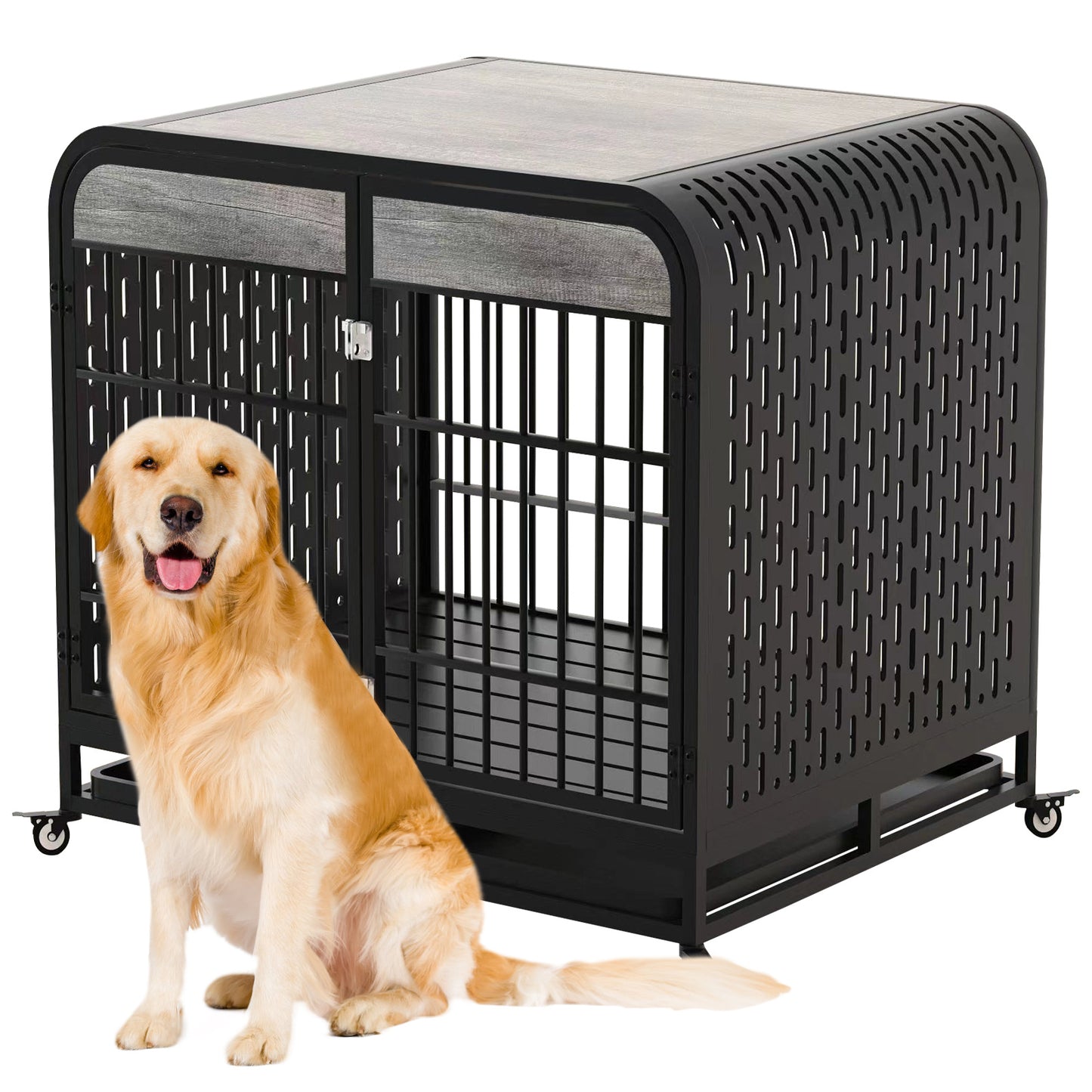 Heavy Duty Dog Crate Furniture Wooden Table 42inch Grey – Tea - Raven Supply Company