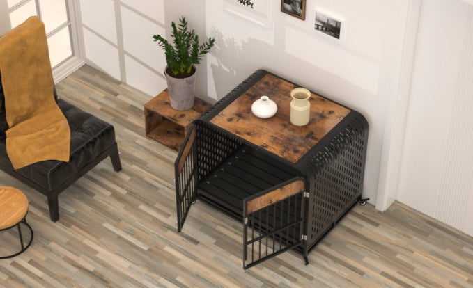 Heavy Duty Dog Crate Furniture Wooden Table 33inch Brown – Tea - Raven Supply Company