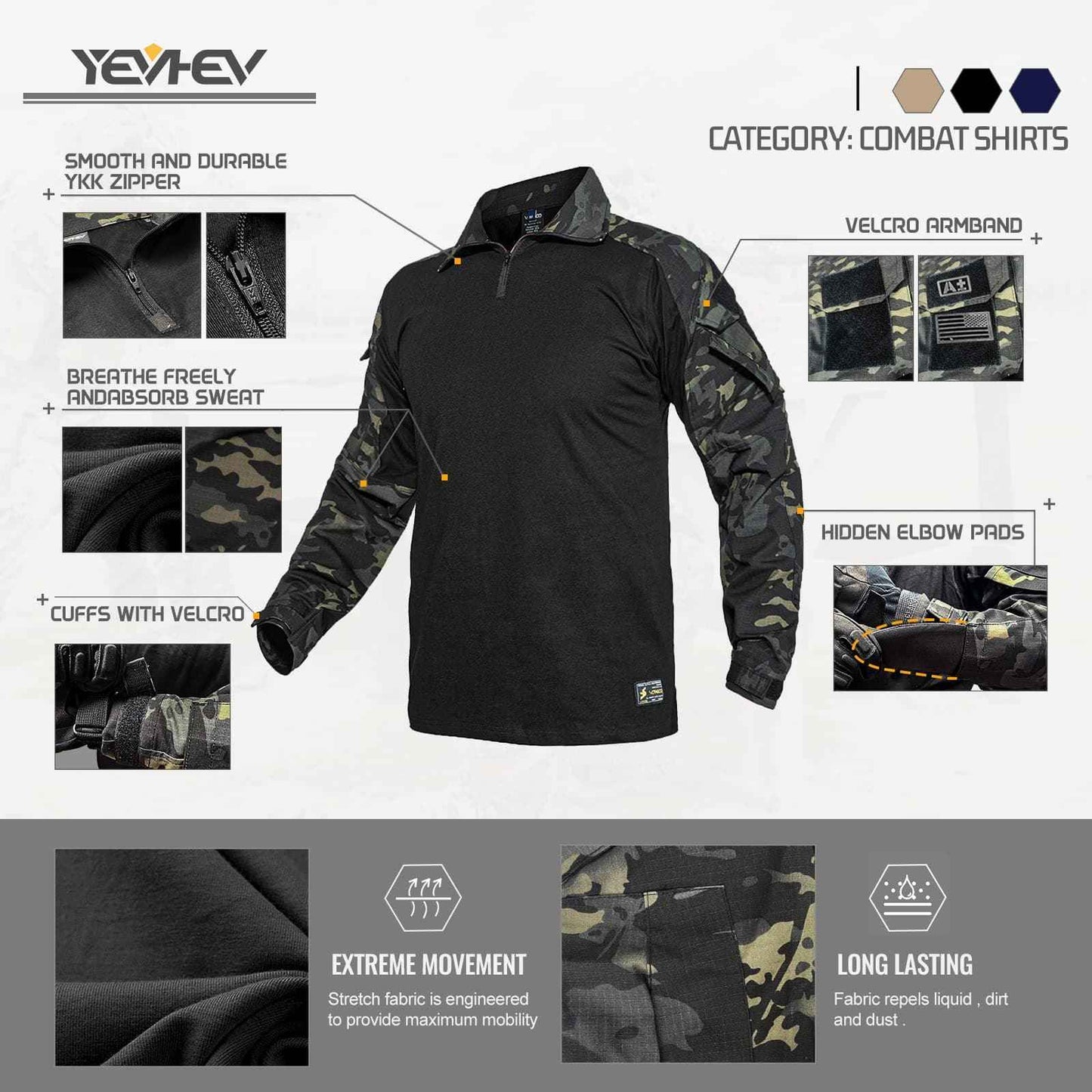 Army Tactical Desert Combat Shirt G3 with Elbow Pad - Raven Supply Company