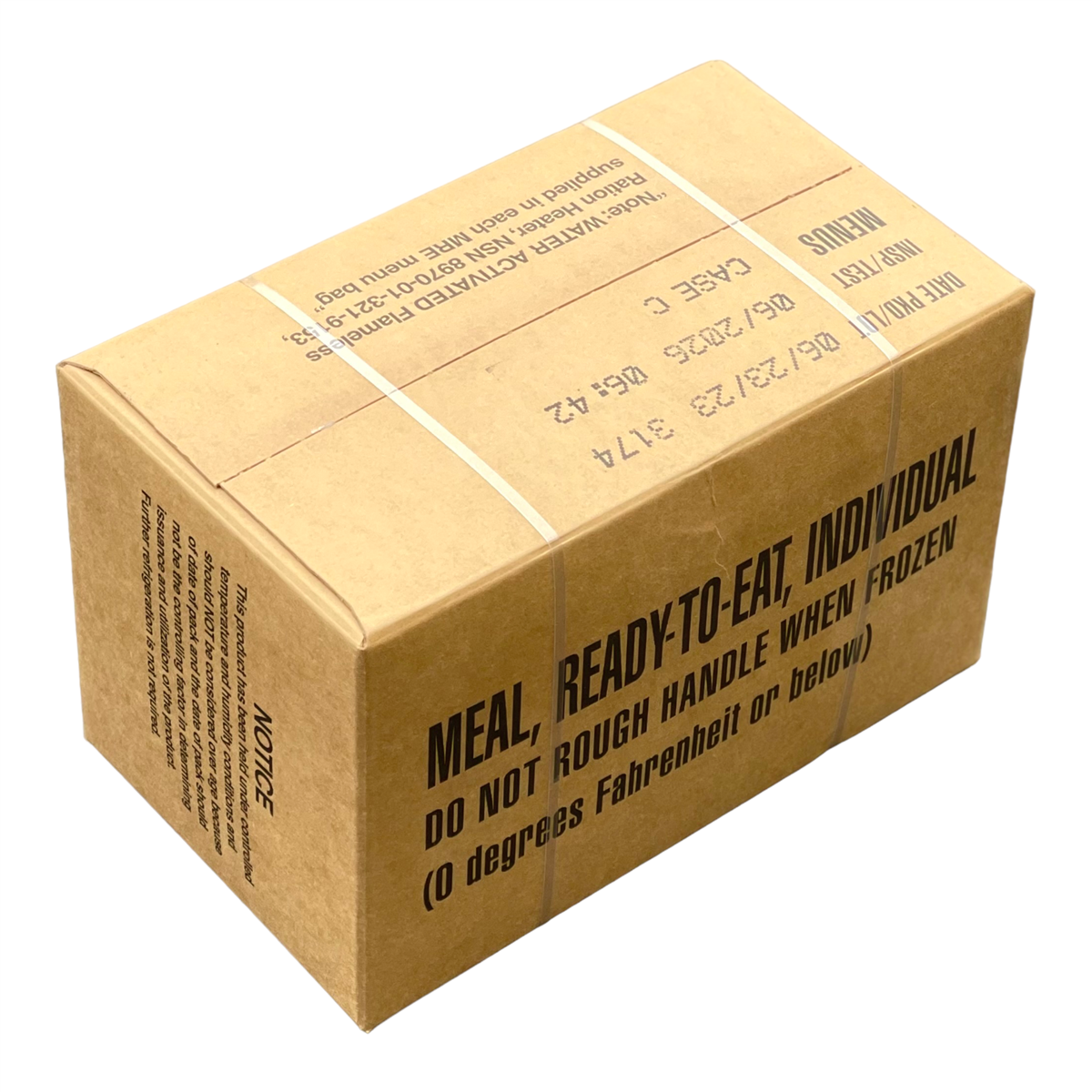 Case (12 Meals) of Menu C Military MRE's with Heaters - Raven Supply Company
