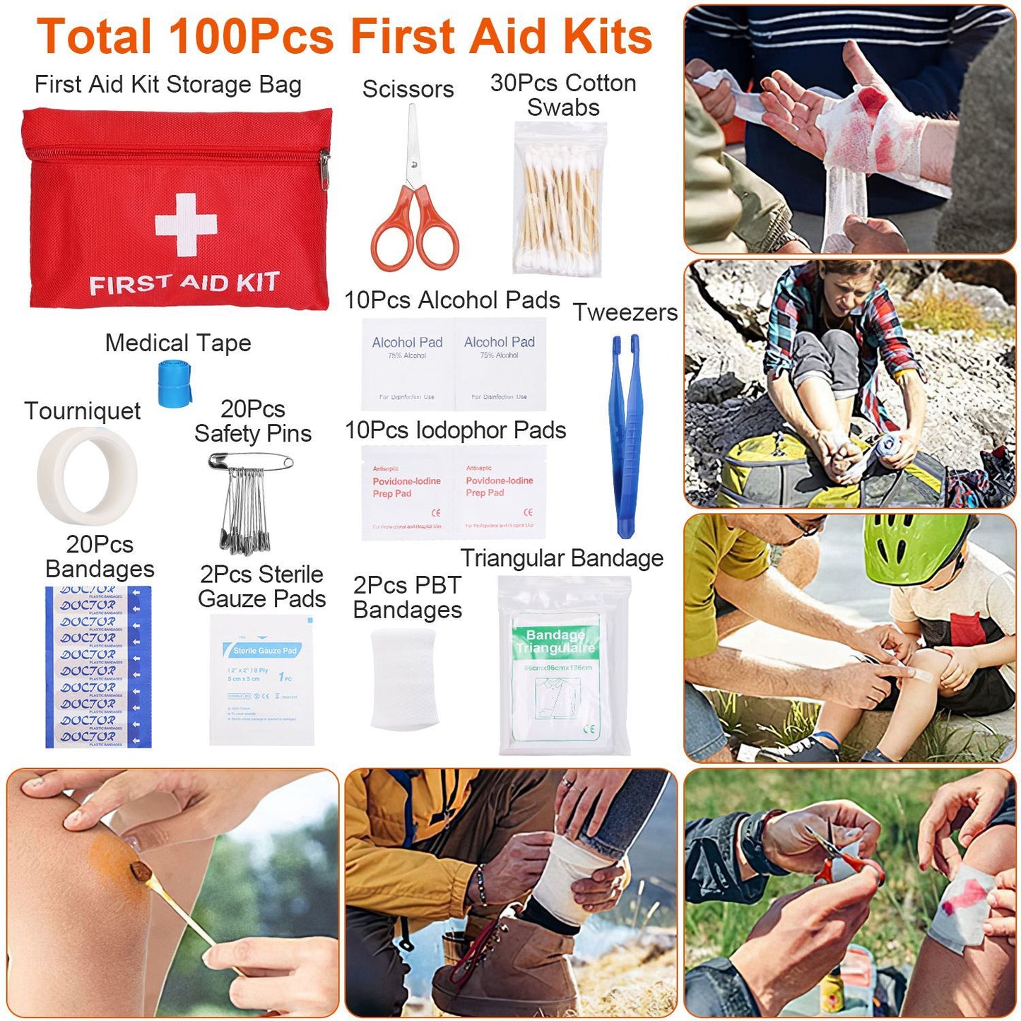 125Pcs Survival Kits Professional Emergency Survival Gear Tactical First Aid Kit Supplies For Outdoor Adventure Camping Hiking Hunting - Raven Supply Company