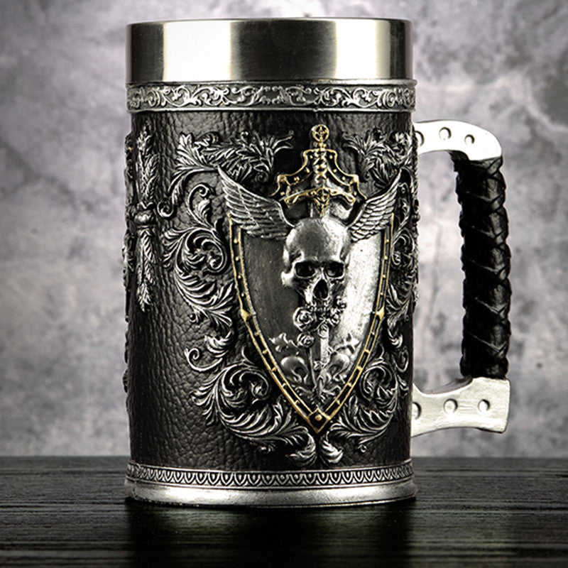 Beer Mugs Stein Tankard Double Headed Eagle Winged Sword - Double Headed Eagle Beer Mug - Raven Supply Company