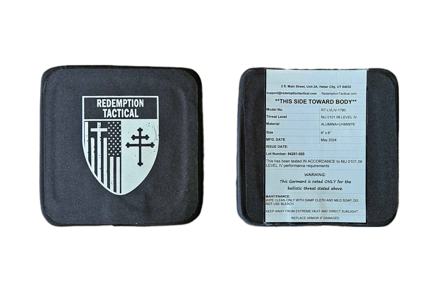 (PAIR) Level IV 6x6" Side Plates (Lightweight Alumina PE Material)