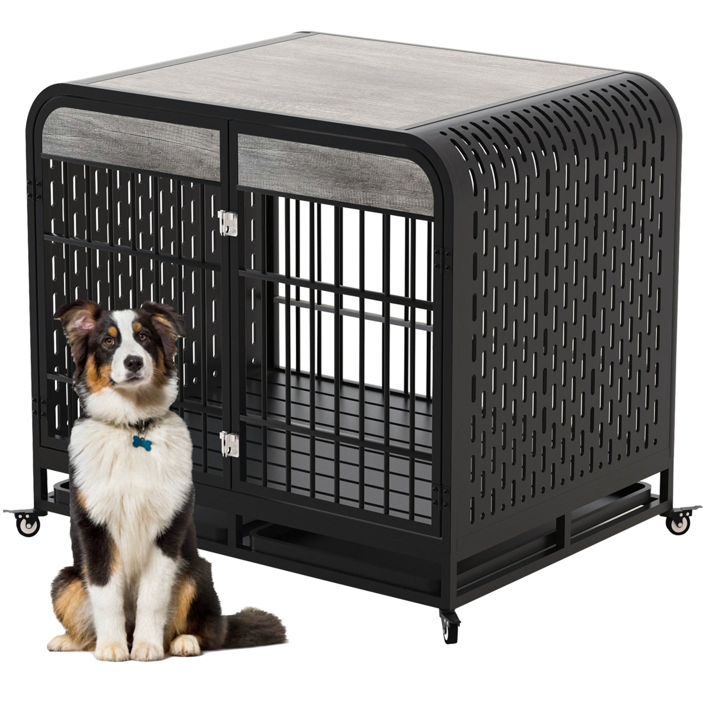 Heavy Duty Dog Crate Furniture Wooden Table 42inch Grey – Tea - Raven Supply Company