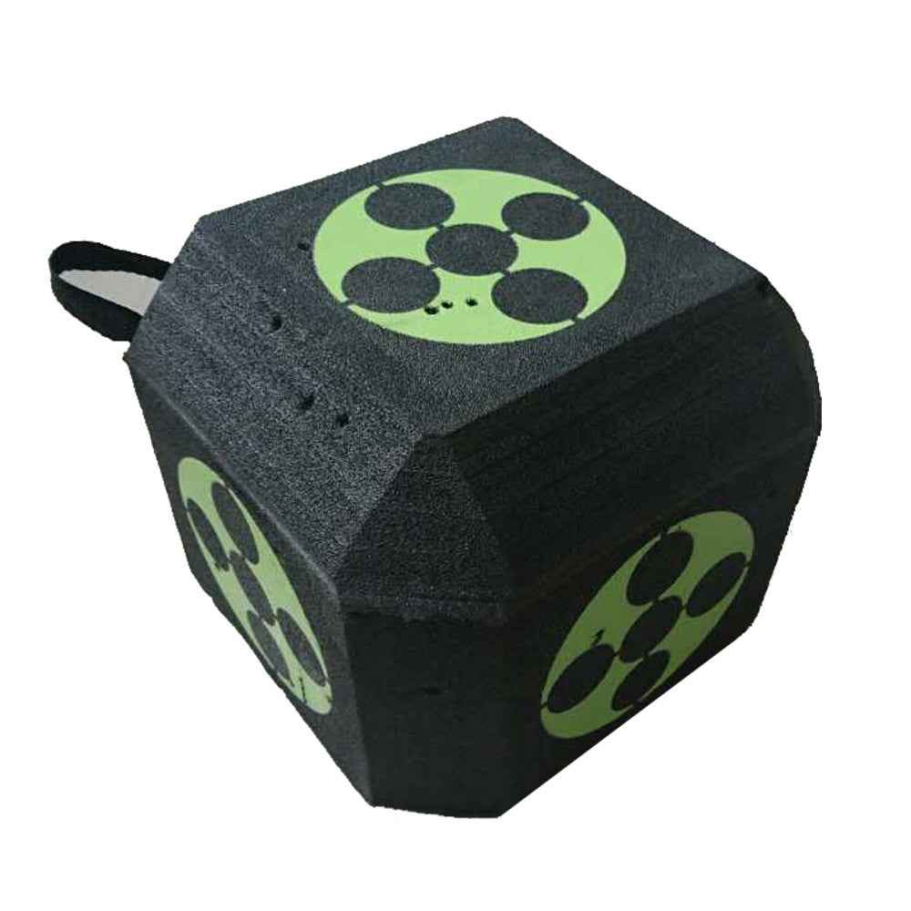 Dice shaped archery target