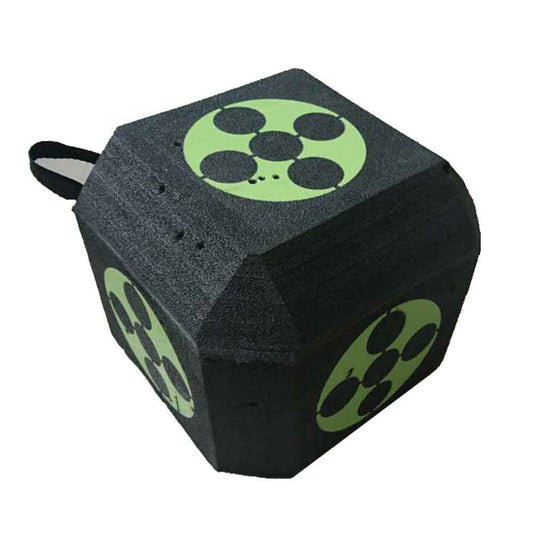 Dice shaped archery target