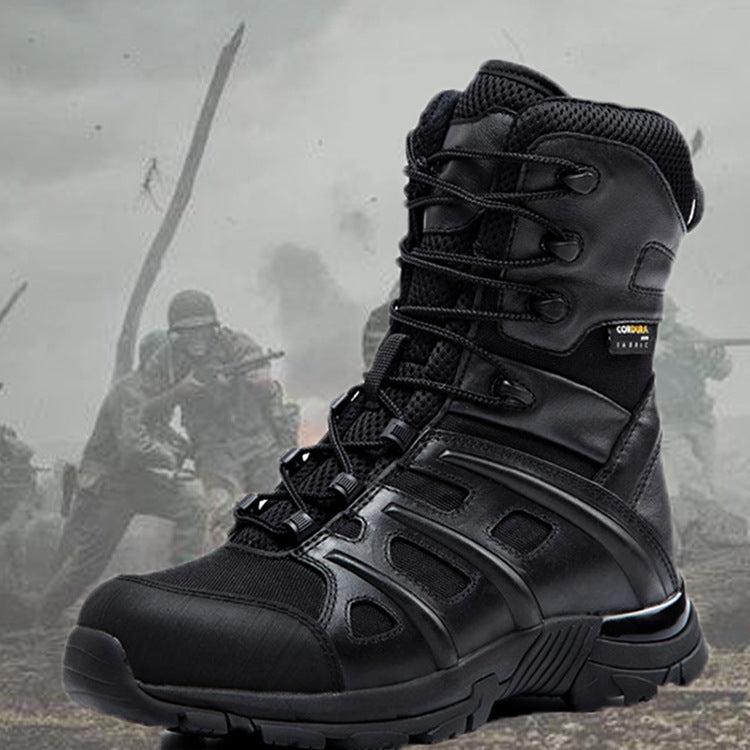 Non-Slip Black Leather Combat Boots for Maximum Comfort and Stability - Raven Supply Company