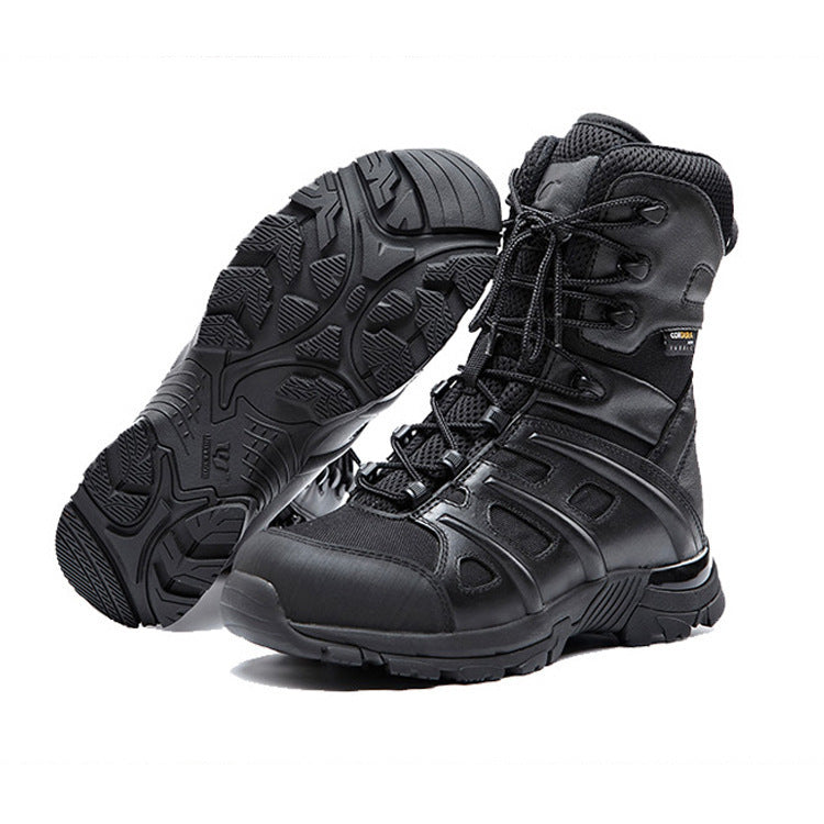 Non-Slip Black Leather Combat Boots for Maximum Comfort and Stability - Raven Supply Company