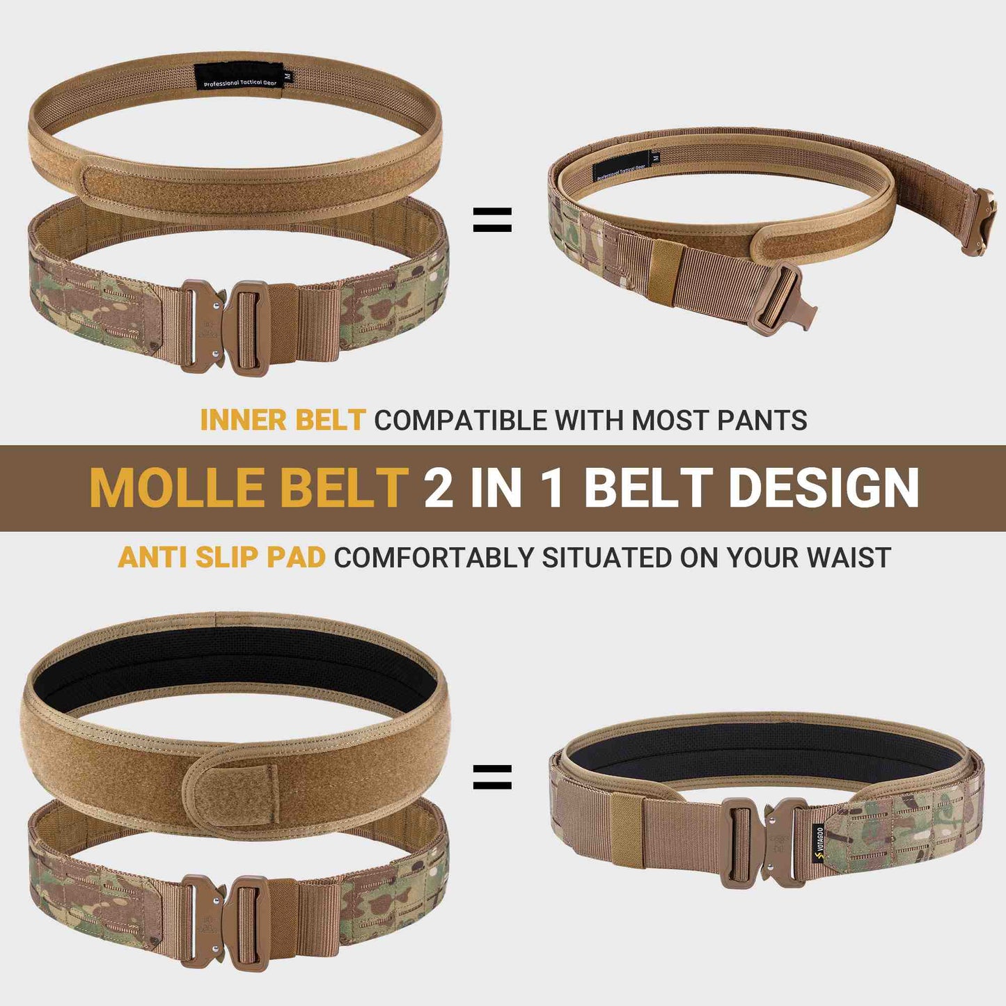 Tactical MOLLE Battle Belt with Quick Release Buckle for Versatile Gear Carrying - Raven Supply Company