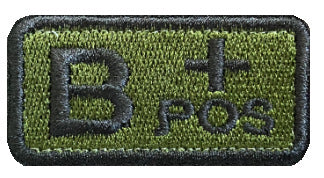 Embroidered Tactical Blood Type Patch - Essential Velcro ID for First Responders - Raven Supply Company
