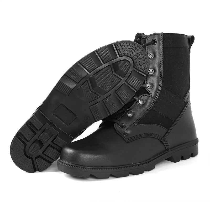 Black Leather Combat Boots for Men and Women - Durable, Stylish, and Comfortable - Raven Supply Company