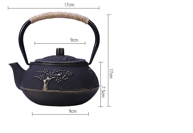 Japanese Cast Iron Peony Teapot for Bagged Tea - Raven Supply Company