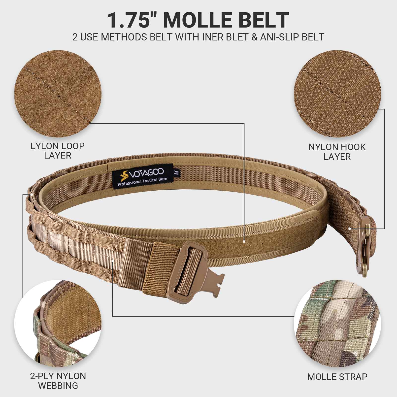 MOLLE Battle Belt with Quick Release Buckle for Enhanced Tactical Gear Performance - Raven Supply Company
