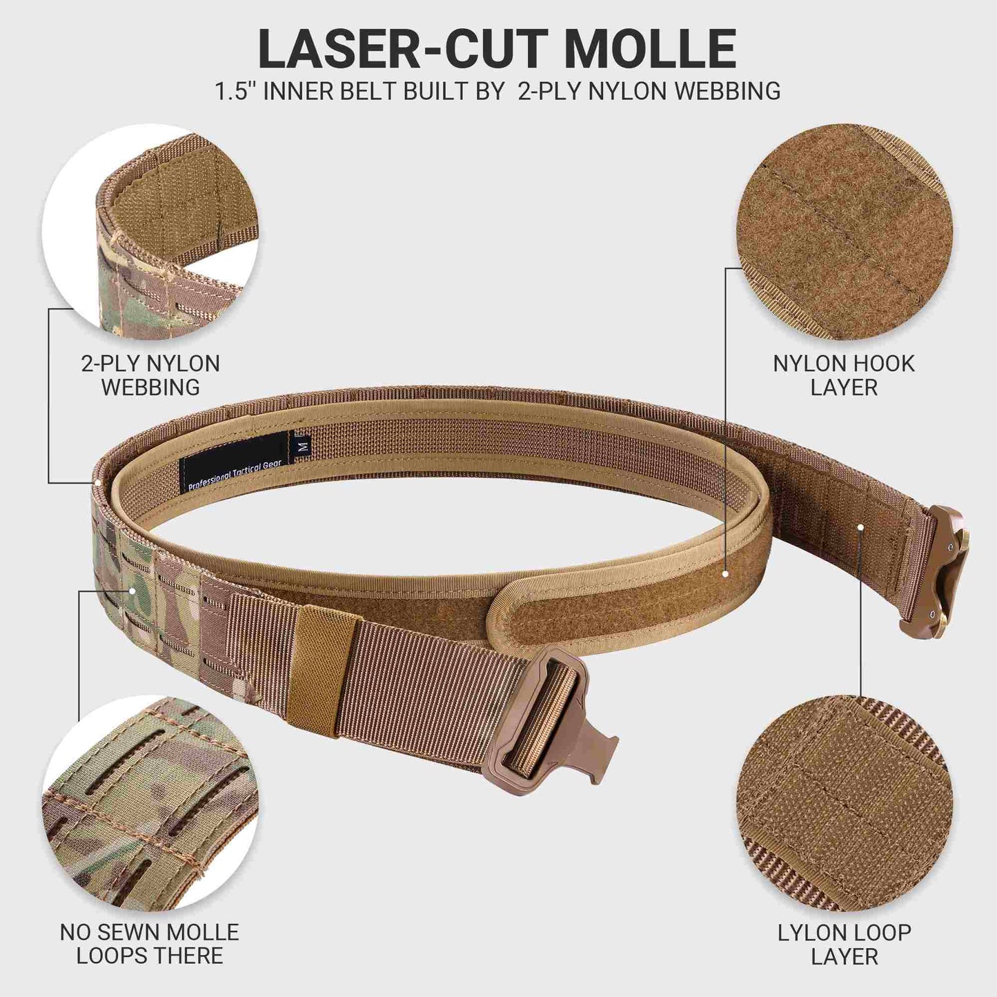 Tactical MOLLE Battle Belt with Quick Release Buckle for Versatile Gear Carrying - Raven Supply Company