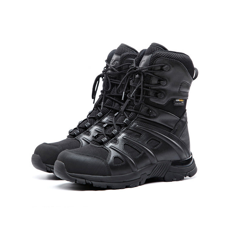 Non-Slip Black Leather Combat Boots for Maximum Comfort and Stability - Raven Supply Company