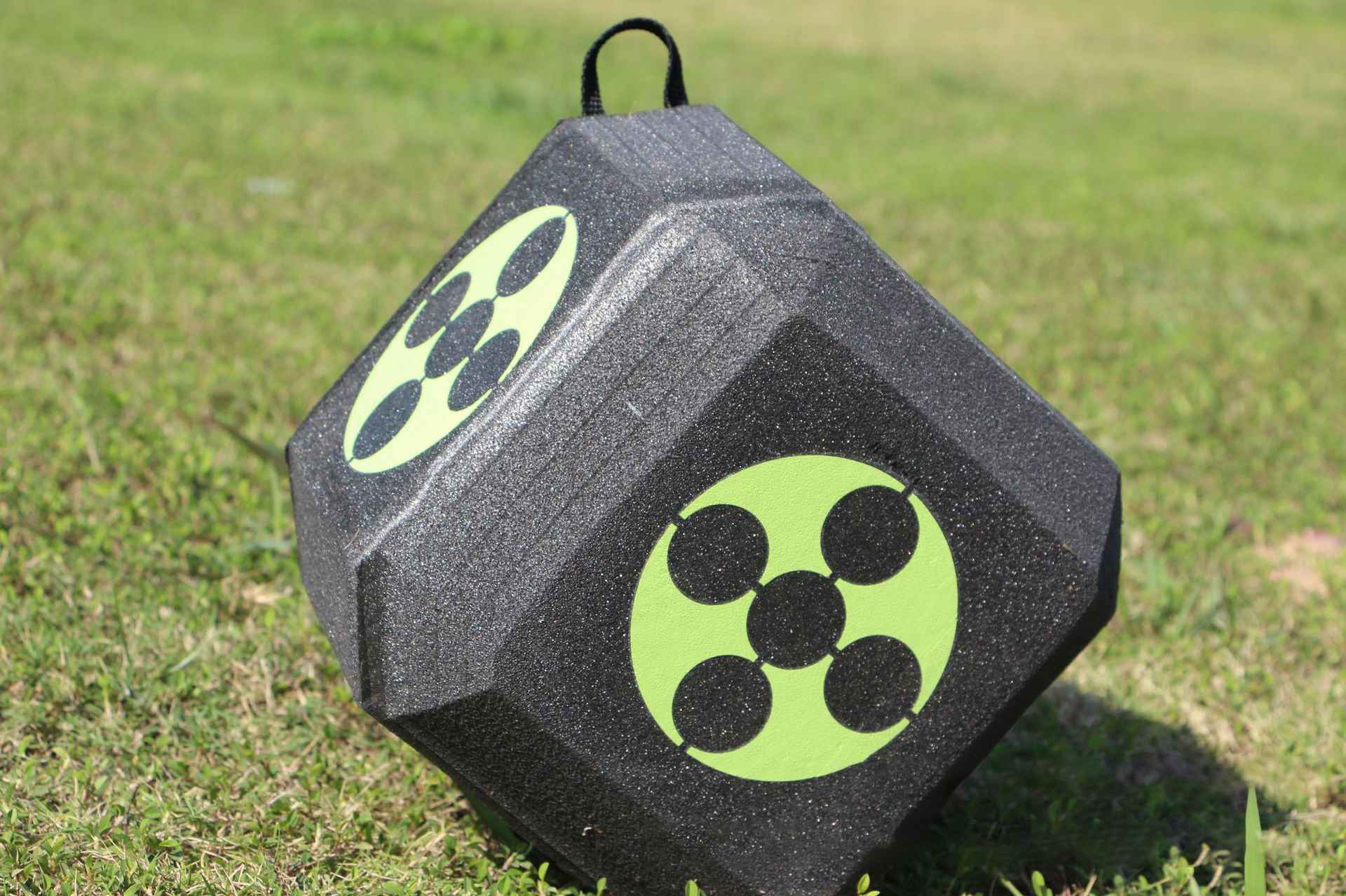 Dice shaped archery target