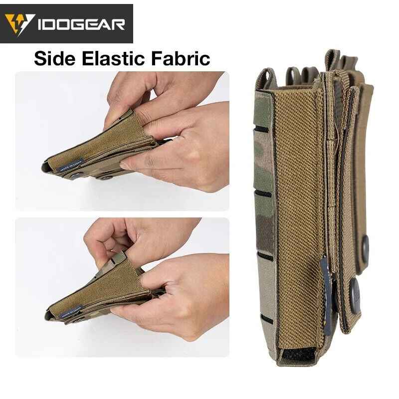 IDOGEAR Tactical Triple Mag Pouch MOLLE, Fits 5.56 & 9mm Magazines, Multi-Color