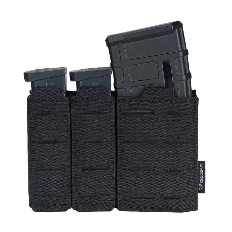 IDOGEAR Tactical Triple Mag Pouch MOLLE, Fits 5.56 & 9mm Magazines, Multi-Color