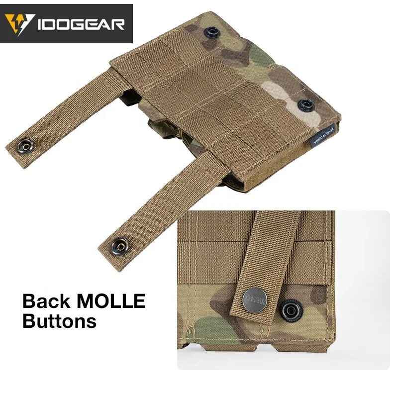IDOGEAR Tactical Triple Mag Pouch MOLLE, Fits 5.56 & 9mm Magazines, Multi-Color