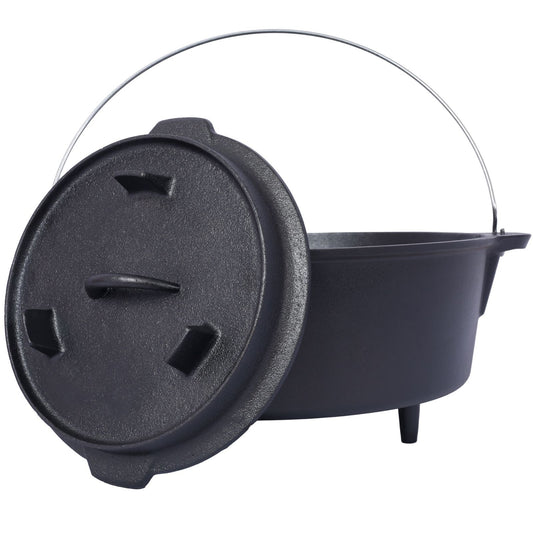 Outdoor Camping Deep Pot For Camping Fireplace Cooking Barbecue Baking Campfire With Leg Base - Raven Supply Company