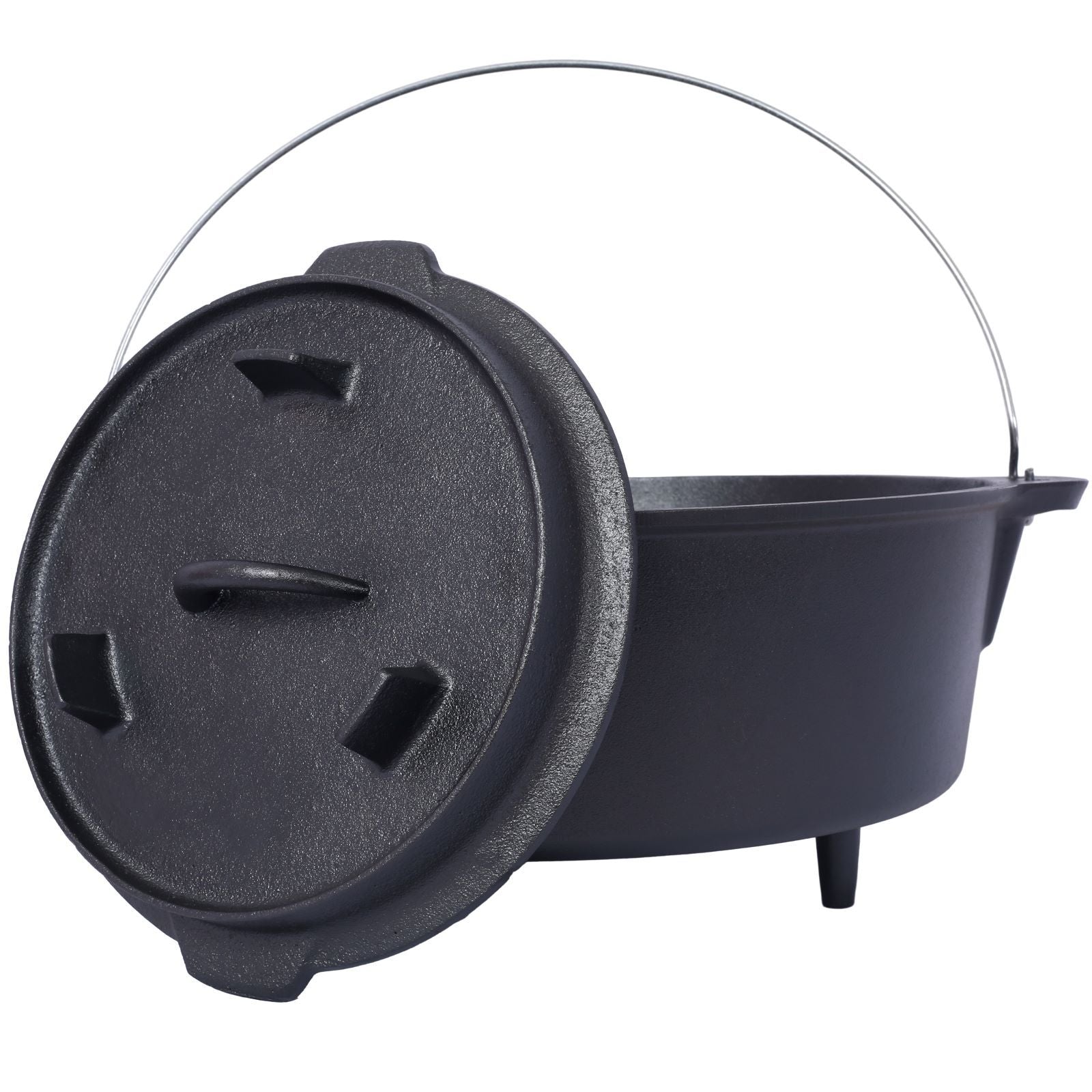 Outdoor Camping Deep Pot For Camping Fireplace Cooking Barbecue Baking Campfire With Leg Base - Raven Supply Company