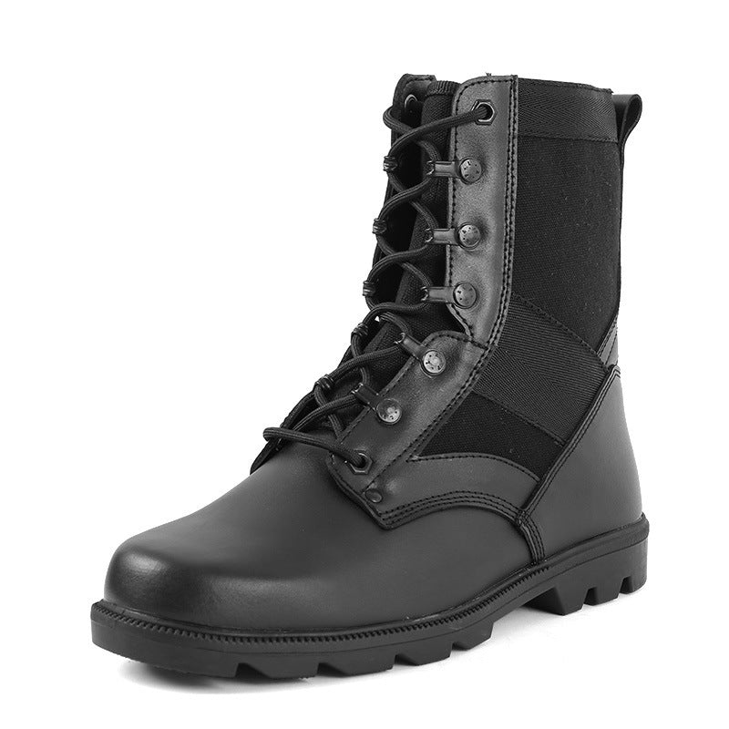 Black Leather Men's Combat Boots - Stylish Durability and Comfort - Raven Supply Company