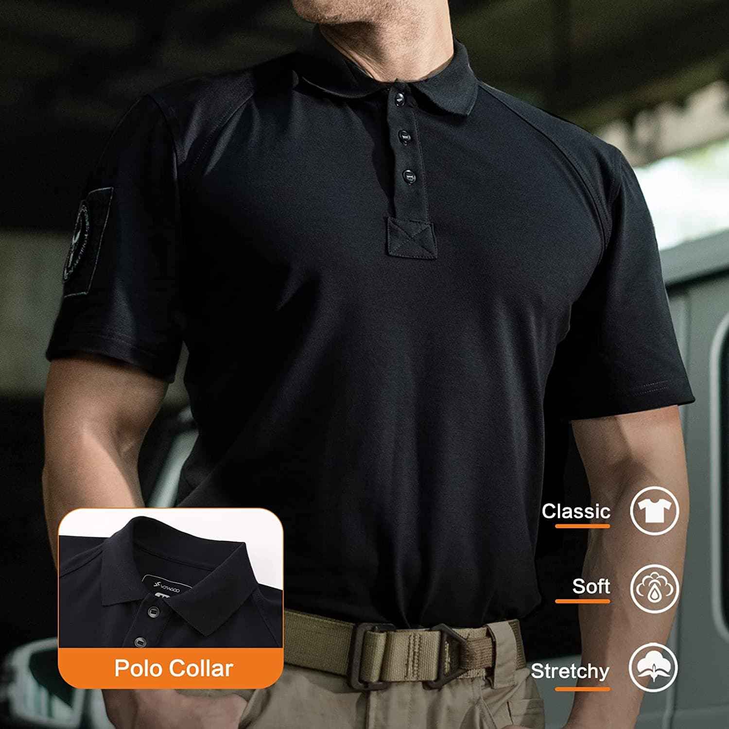 Men's Tactical Polo Shirt - Classic Fit Short Sleeve Performance Wear - Raven Supply Company