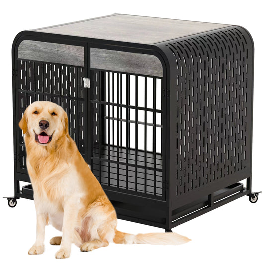 Heavy Duty Dog Crate Furniture Wooden Table 42inch Grey – Tea - Raven Supply Company