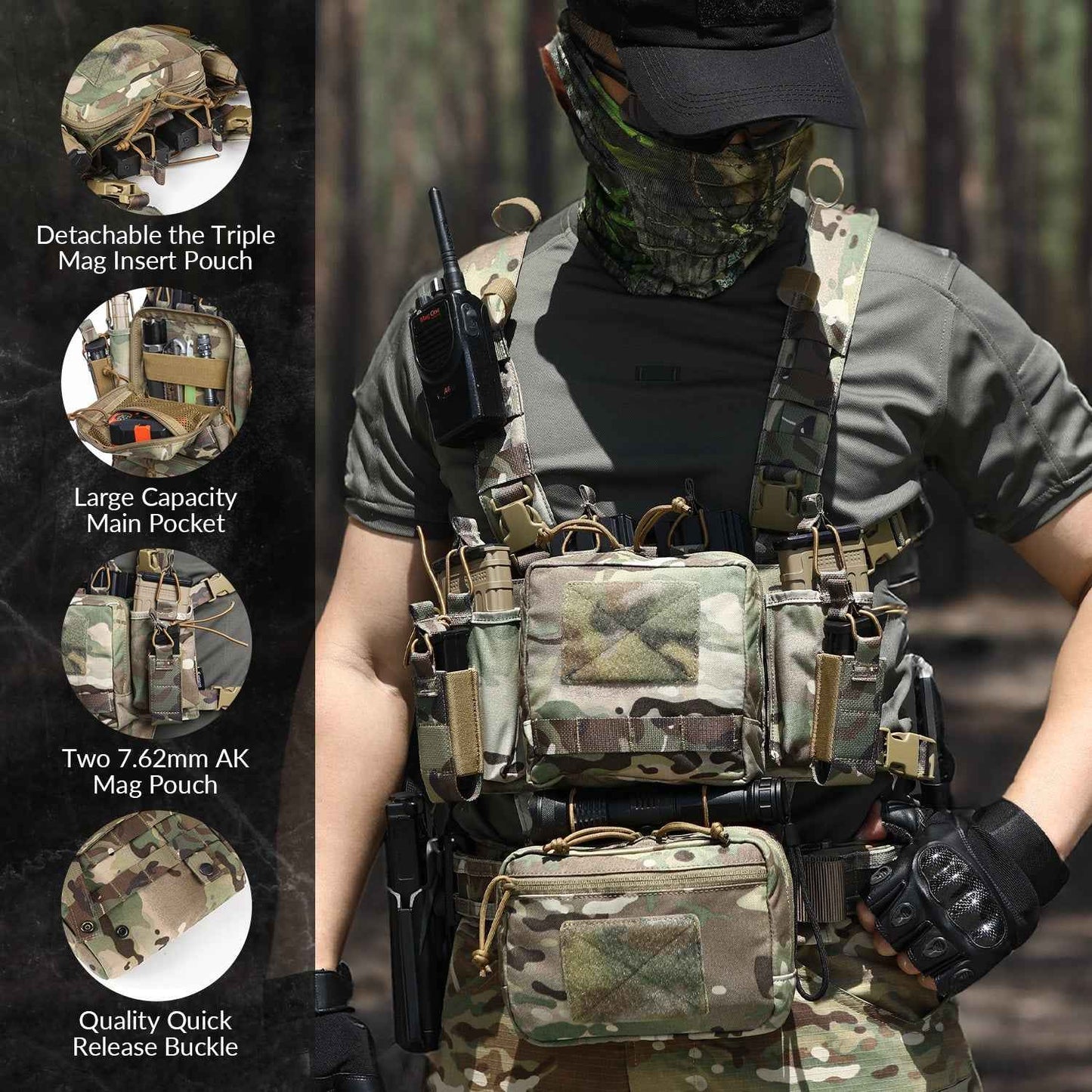 Votagoo Tactical Chest Rig – Adjustable & Detachable Design for Optimal Versatility - Raven Supply Company