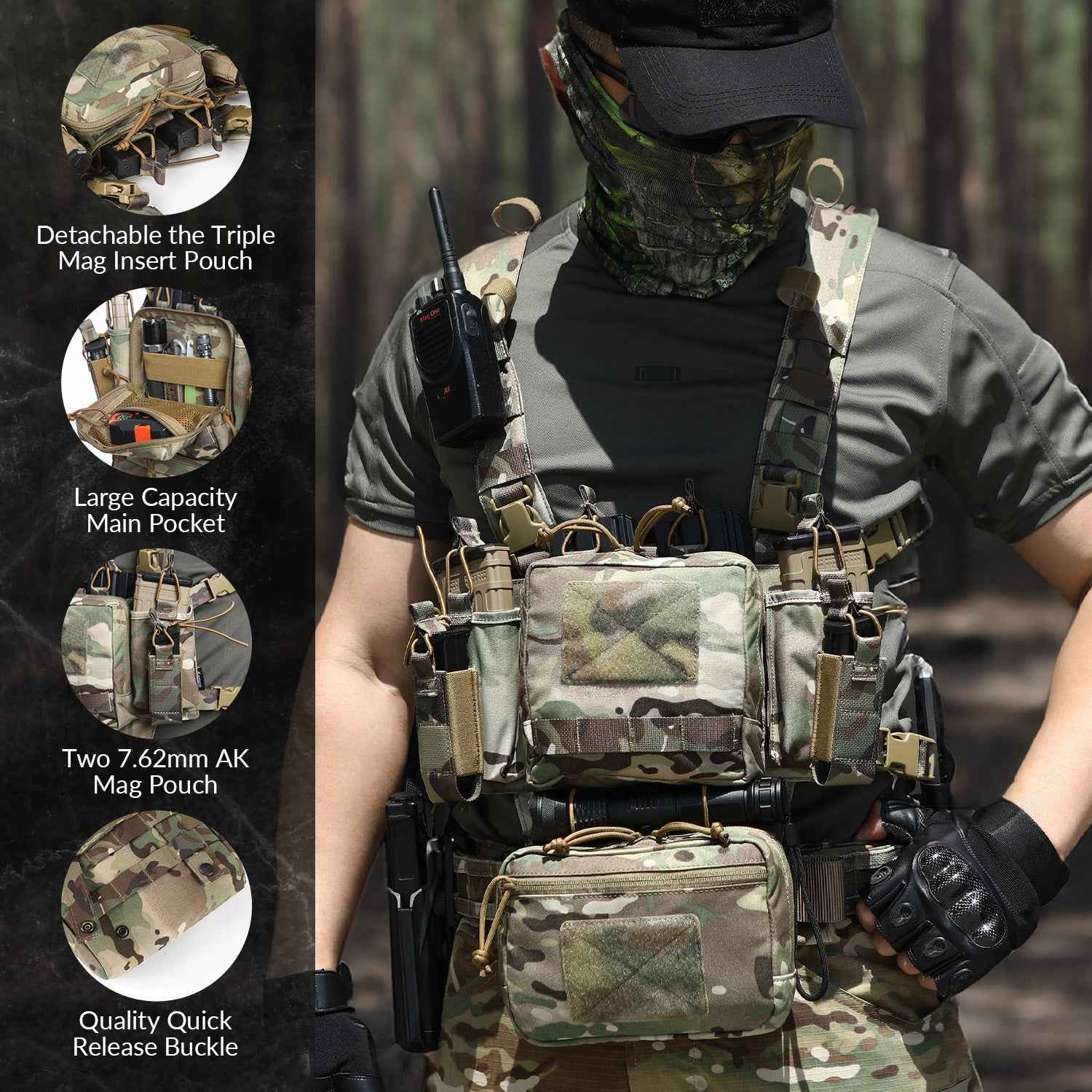 Votagoo Tactical Chest Rig – Adjustable & Detachable Design for Optimal Versatility - Raven Supply Company