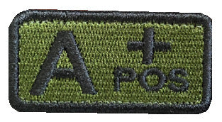 Embroidered Tactical Blood Type Patch - Essential Velcro ID for First Responders - Raven Supply Company