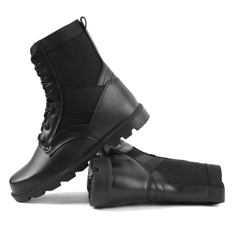 Black Leather Men's Combat Boots - Stylish Durability and Comfort - Raven Supply Company