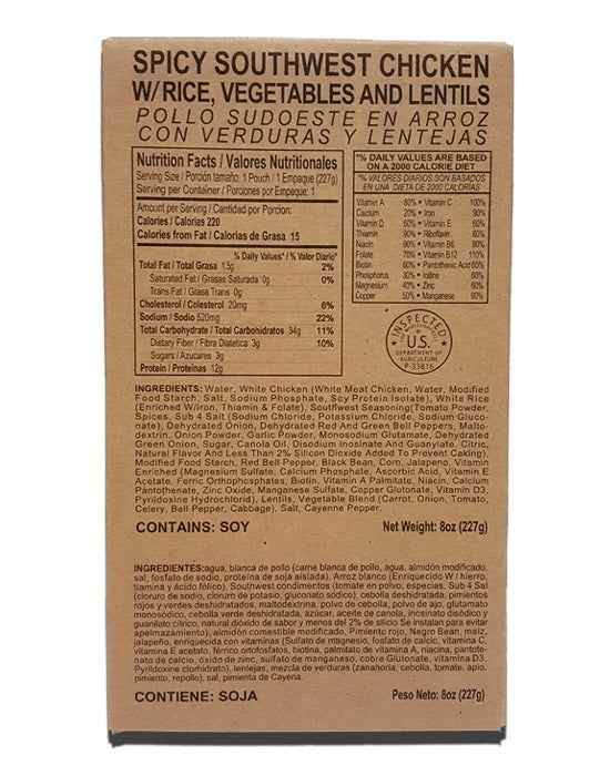 Case of 12 Single Complete MRE Meals – Standard Variety with Heaters
