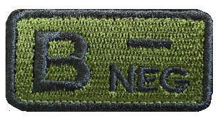 Embroidered Tactical Blood Type Patch - Essential Velcro ID for First Responders - Raven Supply Company