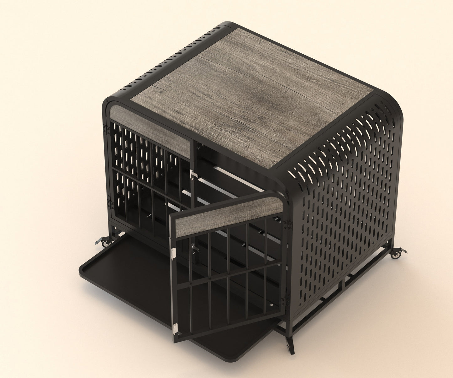Heavy Duty Dog Crate Furniture Wooden Table 33inch Grey – Tea - Raven Supply Company