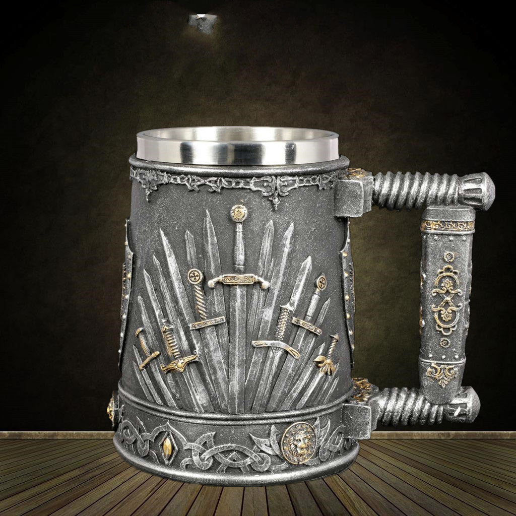 Beer Mugs Stein Tankard Double Headed Eagle Winged Sword - Double Headed Eagle Beer Mug - Raven Supply Company