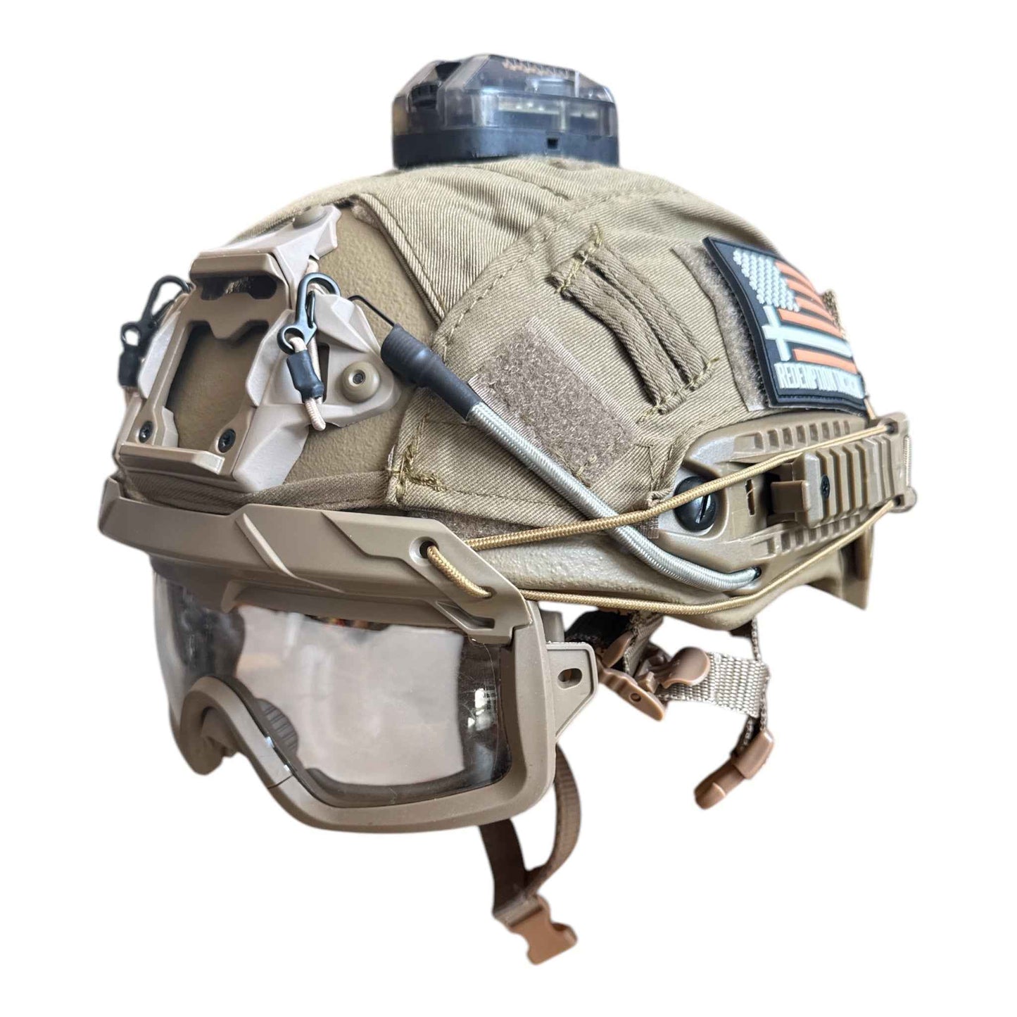 Tactical Helmet Goggles with Arc Rail Attachments