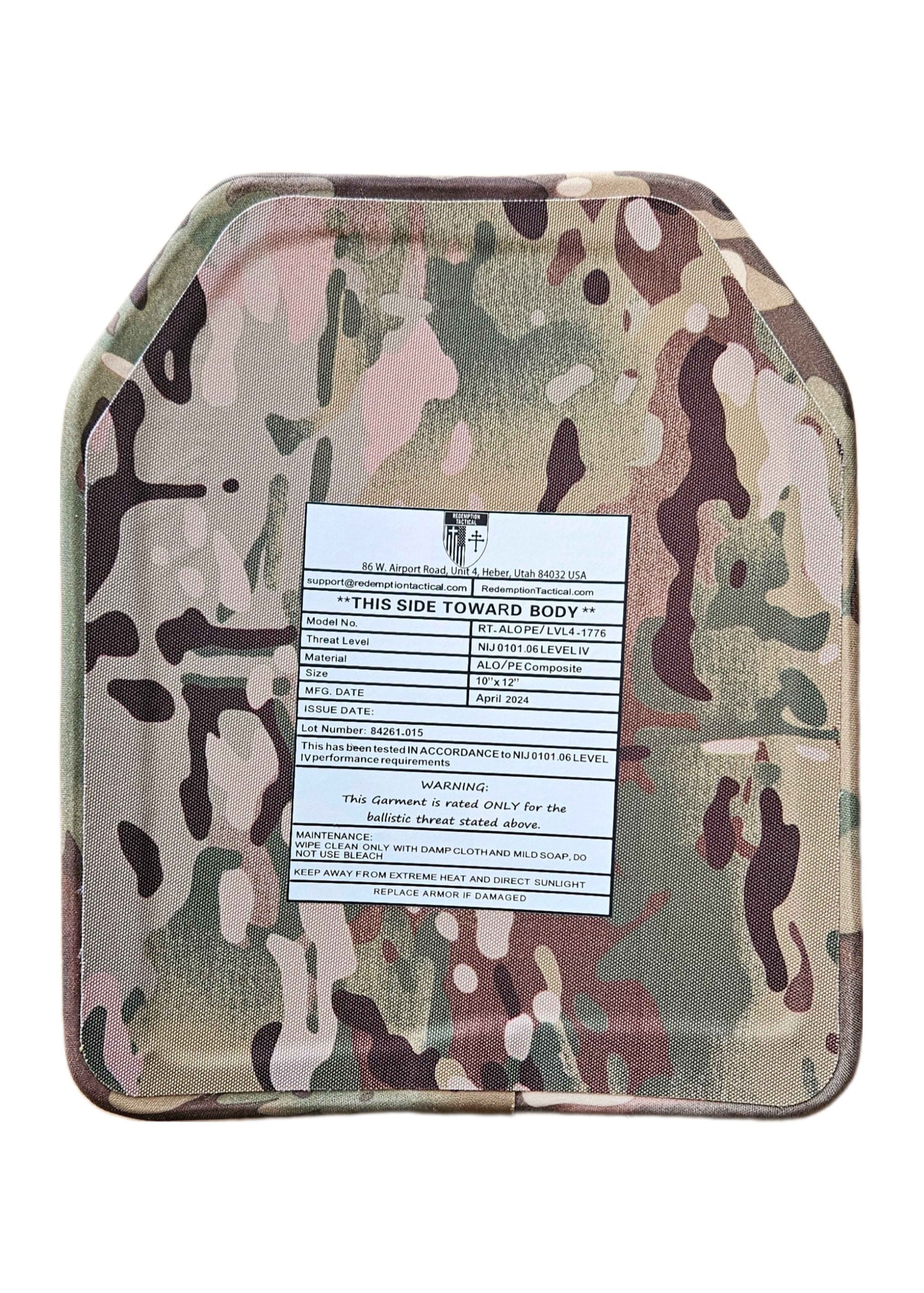 Redemption Tactical CRUSADER 2.0® V4 ARMOR FULL KIT COMBO PACKAGE LIGHTWEIGHT LEVEL IV  (2) 10x12 Front/Back Plates (2) 6x8 Side Plates (Level III PE)