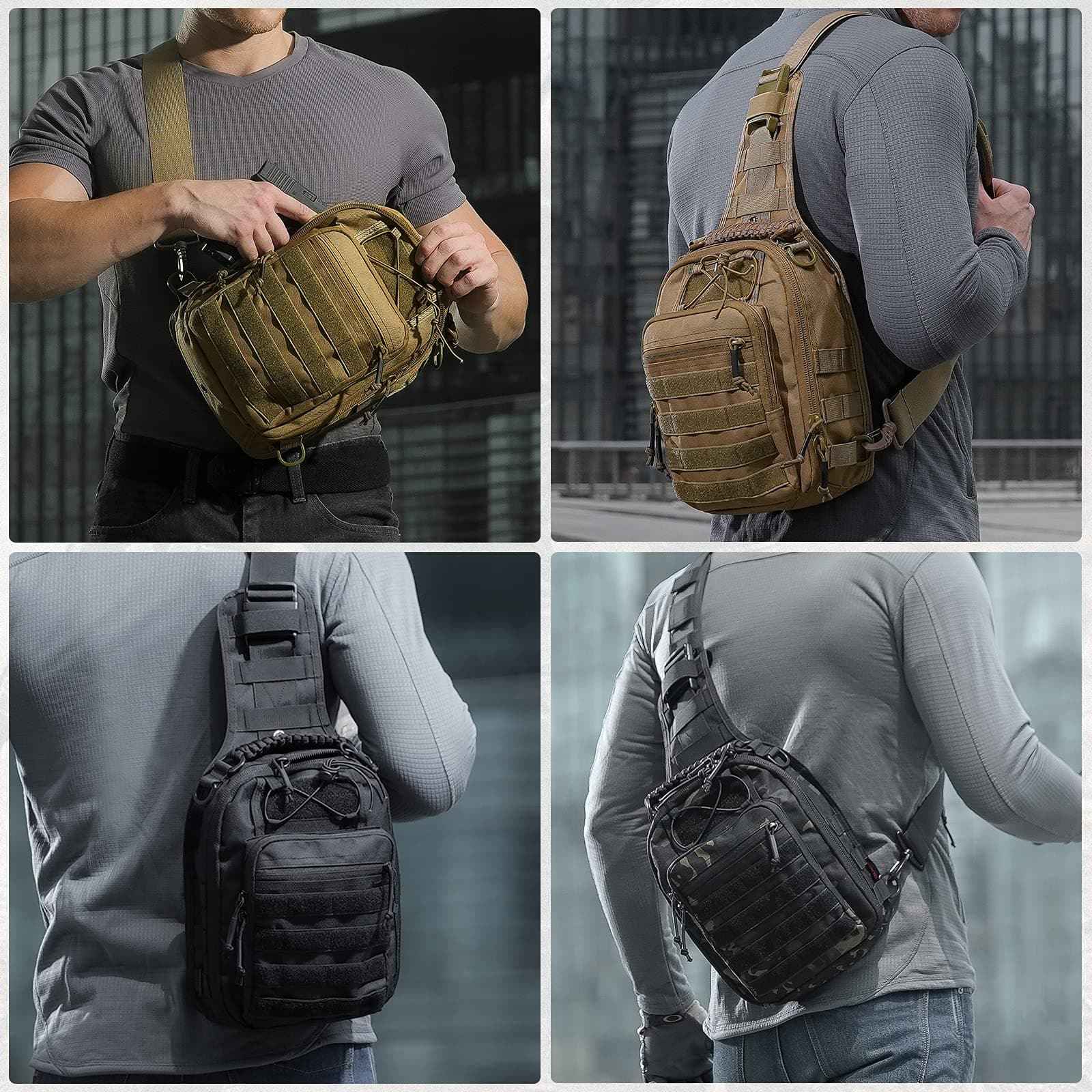 Military Tactical Sling Bag - Anti-Cut Waterproof for Outdoor Adventures - Raven Supply Company