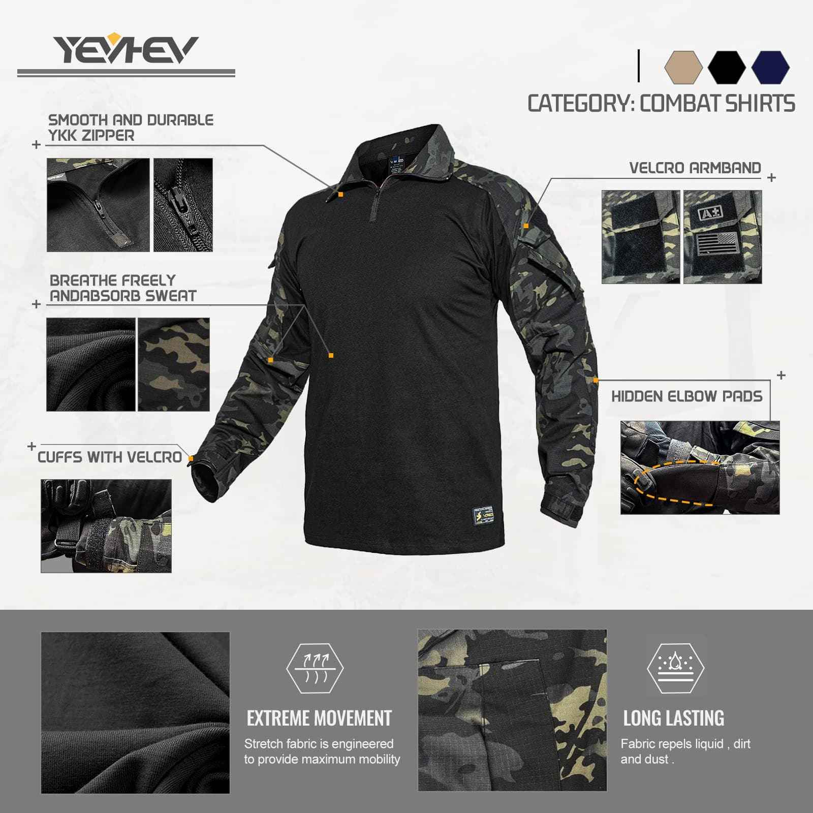 Army Tactical Desert Combat Shirt G3 with Elbow Pad - Raven Supply Company