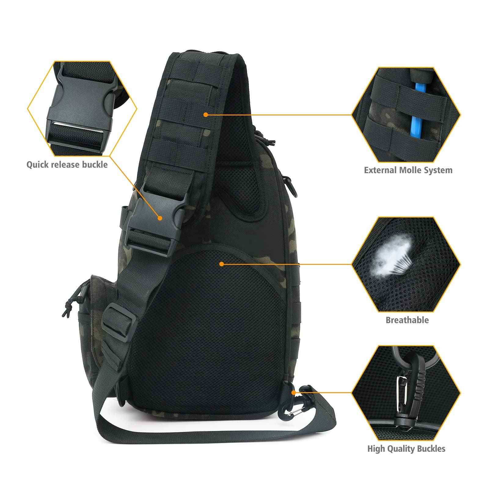 Upgrade Military Tactical Sling Bag - Anti-Cut, Waterproof, Durable & Comfortable - Raven Supply Company