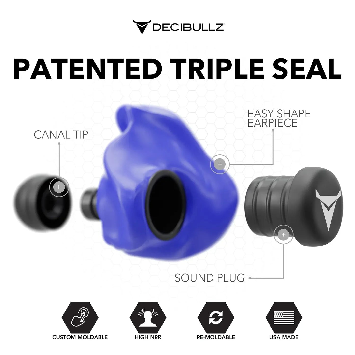 Custom Molded Earplugs 31dB NRR Pro-Pack with Case and Lanyard
