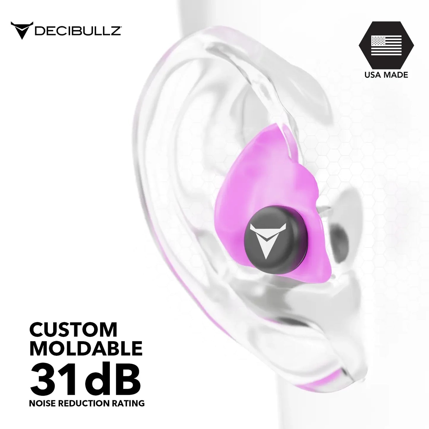 Custom Molded Earplugs 31dB NRR Pro-Pack with Case and Lanyard