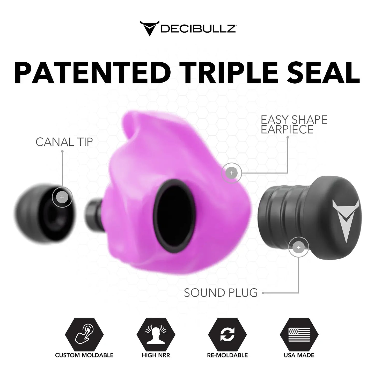 Custom Molded Earplugs 31dB NRR Pro-Pack with Case and Lanyard